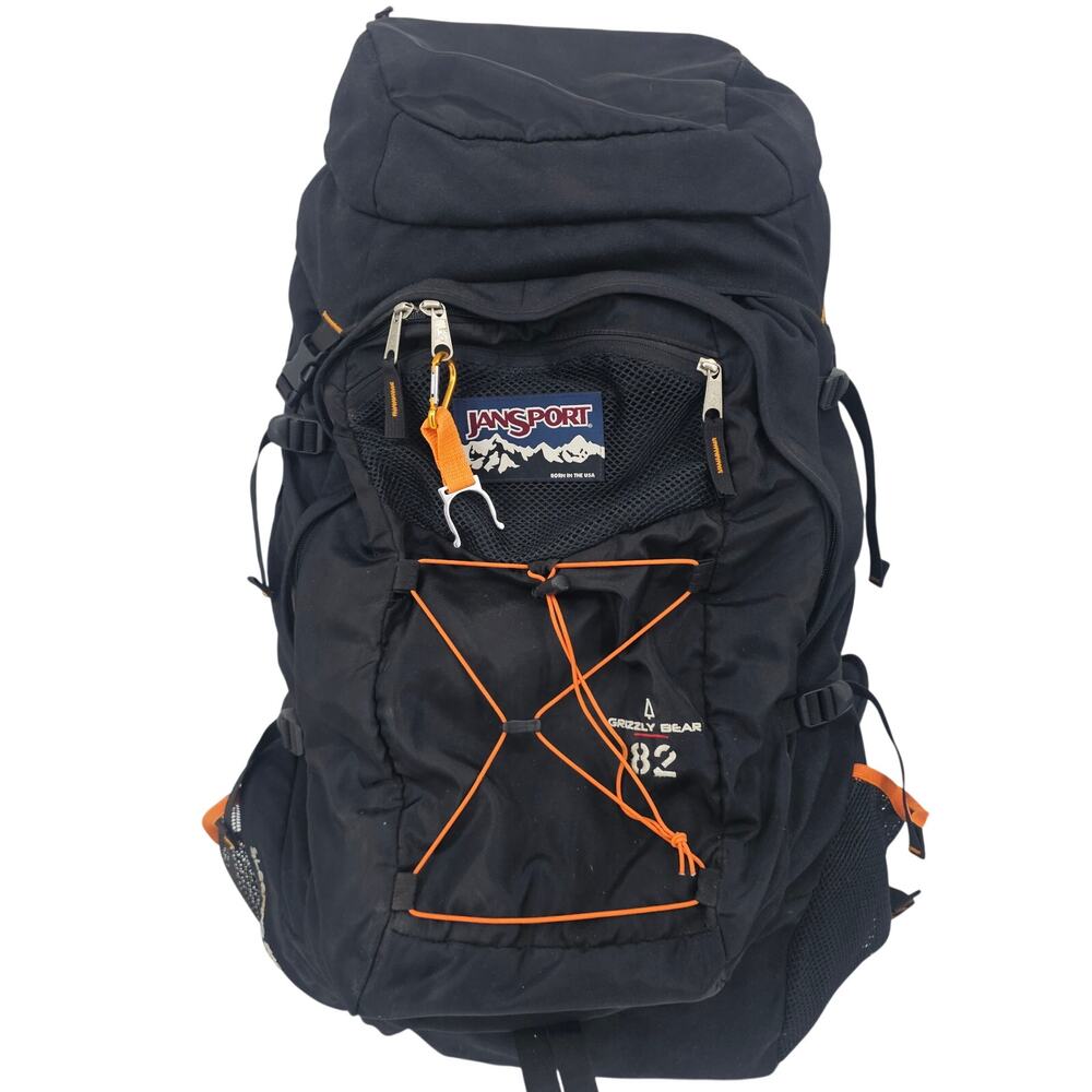 JanSport Big Bear 82 internal frame hiking backpack black orange Gorpcore Gorp